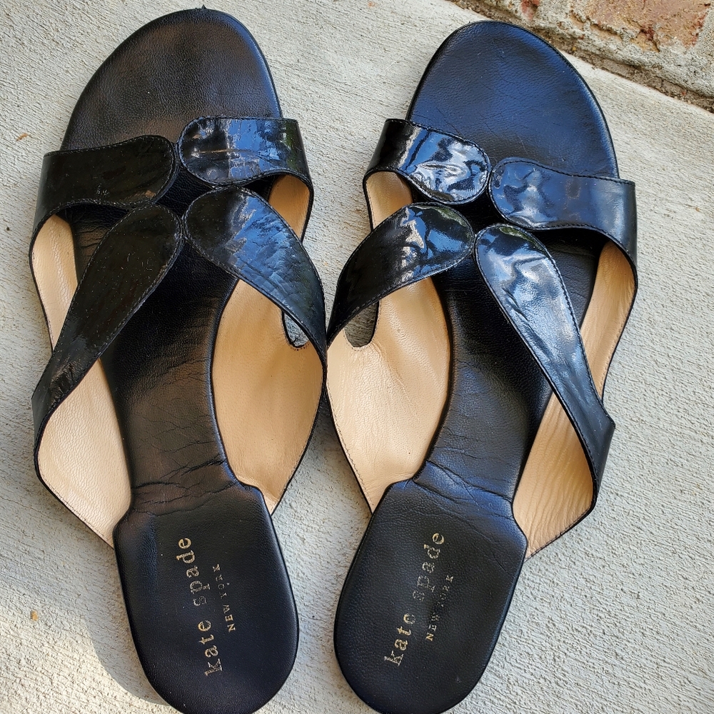 Sz 8 Black Patent Kate Spade Sandals
